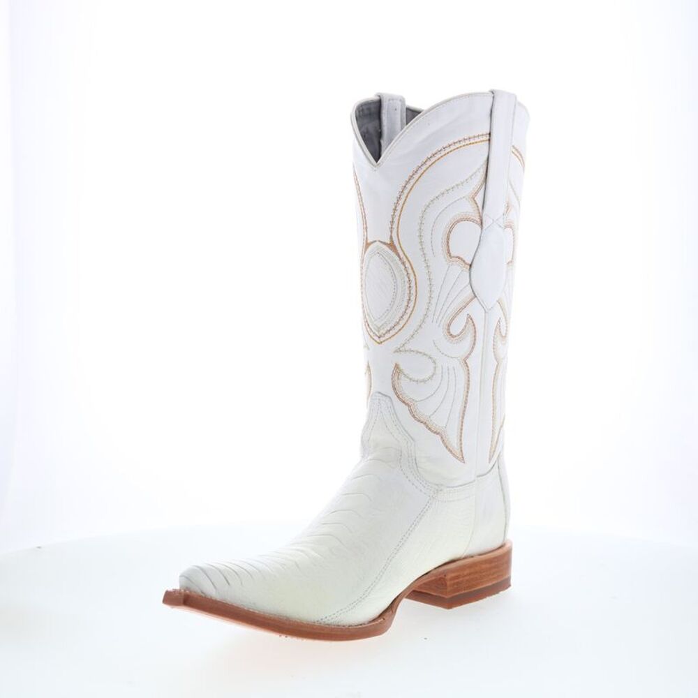 Los Altos Mens Ostrich Leg Boots XXX-Toe White Boots (NWT) - Picture 4 of 7